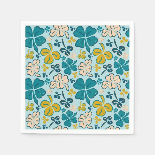 Green Lucky Kleeblatts Clover St Patrick`s Day Serviette (Vorderseite)