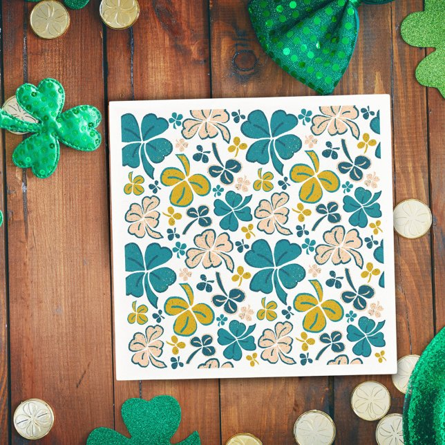 Green Lucky Kleeblatts Clover St Patrick`s Day Serviette (Von Creator hochgeladen)