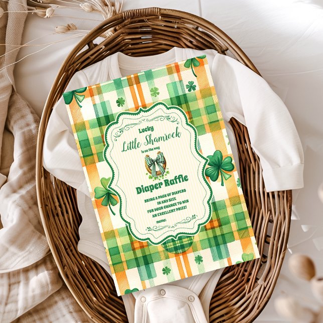 Green Lucky Little Kleeblatt Diapper Raffle Begleitkarte (Von Creator hochgeladen)