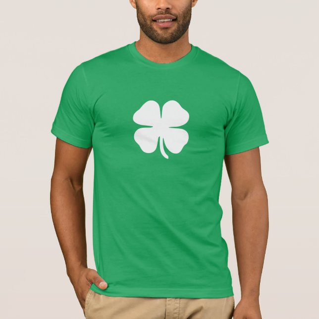 Green Lucky Vierblättriges Kleeblatt Irish T-Shirt (Vorderseite)