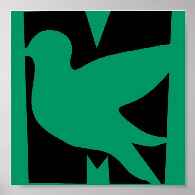 Green M BIrd Poster (Vorne)