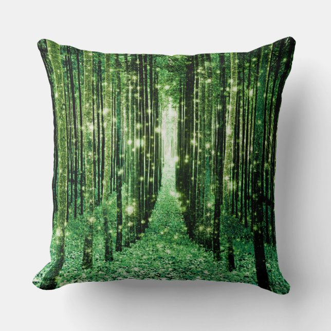 Green Magical Forest Green Mystery Kissen (Vorderseite)