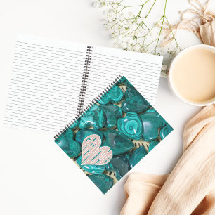 Green Malachite Crystal Heart Oma Notizbuch