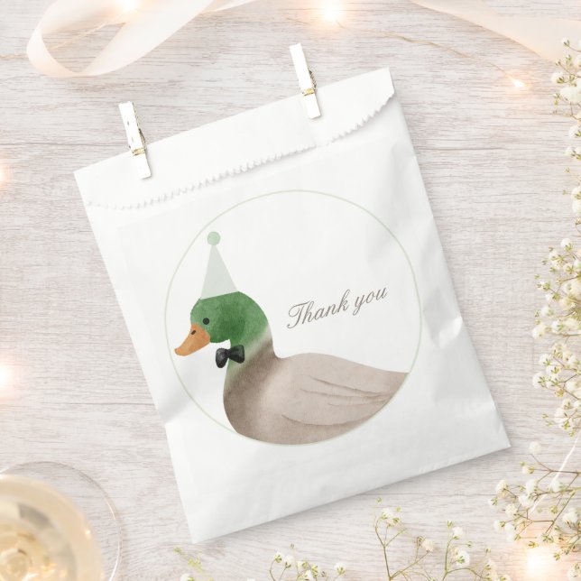 Green Mallard Duck Favor Bag Geschenktütchen (Ausgeschnitten)