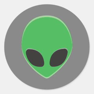 Green Man Alien Space Party Personalisiert Runder Aufkleber