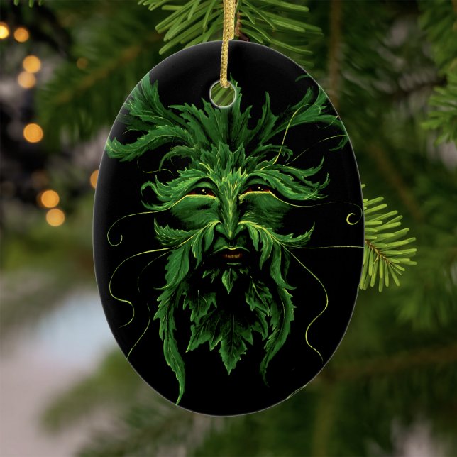 Green Man Fee Blätter Black Keramik Ornament (Von Creator hochgeladen)