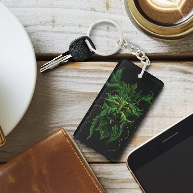 Green Man Fee Blätter Black Schlüsselanhänger (Von Creator hochgeladen)