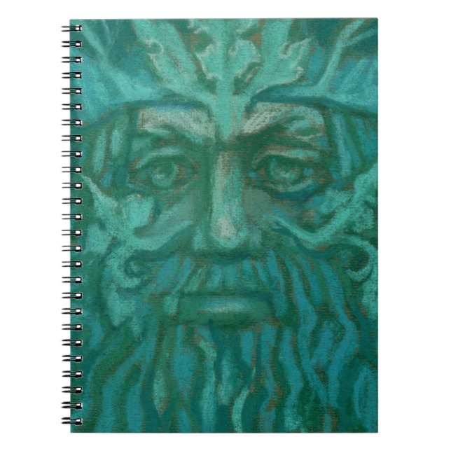 Green Man, Forest King, Pagan God, Fantasy Art Notizblock (Vorderseite)