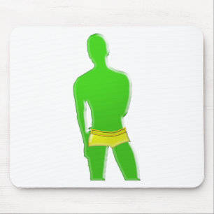 Green Man in Yellow Underwear Mousepad