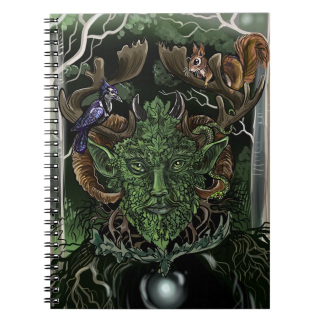 Green Man~ Notebook Notizblock (Vorderseite)