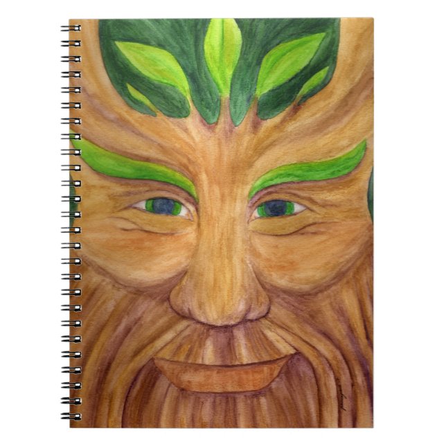 Green Man Notebook Notizblock (Vorderseite)