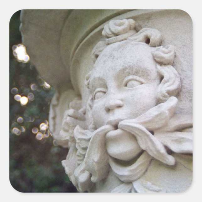 Green Man Quadratischer Aufkleber (Vorderseite)