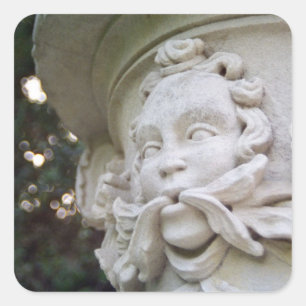 Green Man Quadratischer Aufkleber