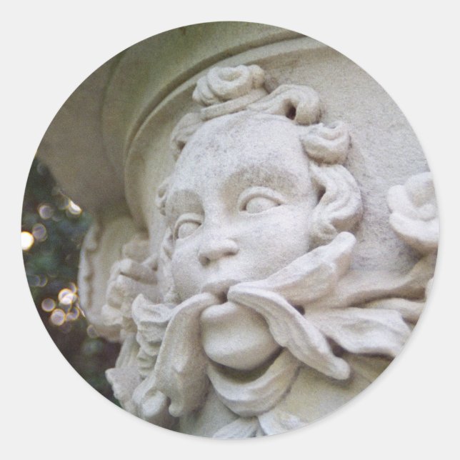 Green Man Runder Aufkleber (Vorderseite)