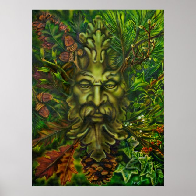 'Green Man' von der Künstlerin Lisa Iris Poster (Vorne)
