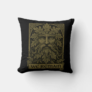Green Man "We Remain" Pagan Nature Spirit Design Kissen