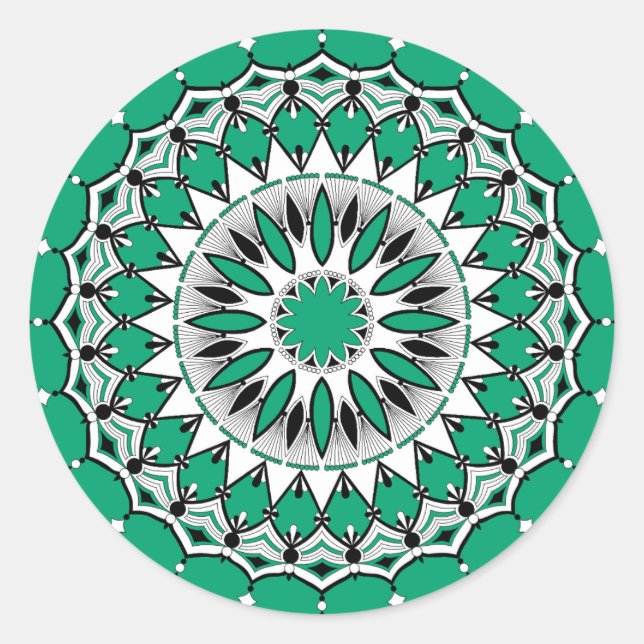 Green Mandal (Design 1) Sticker (Vorderseite)