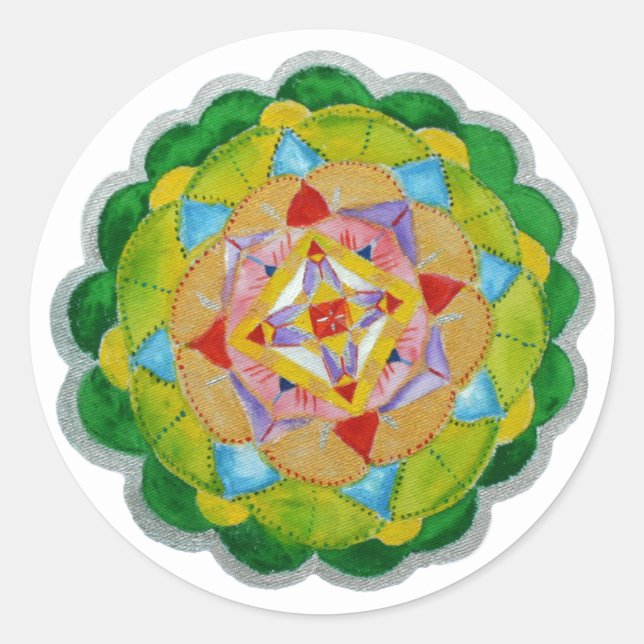 Green Mandala Art Sticker (Vorderseite)