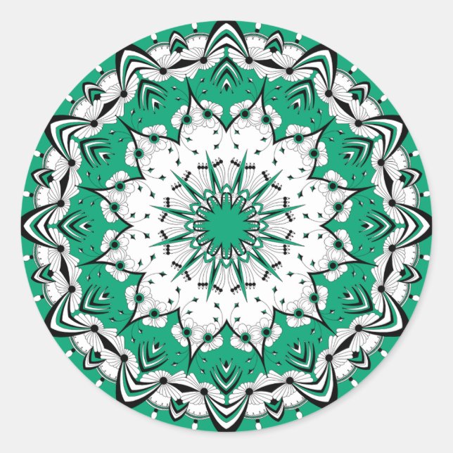 Green Mandala (Design 3) Stickers (Vorderseite)