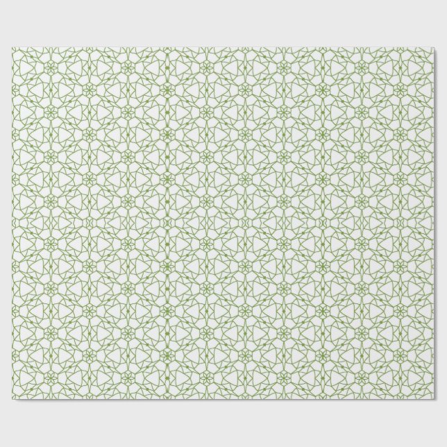 Green Mandala Geometry Geschenkpapier (Flach)