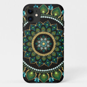 Green Mandala handbemalt Heilige Geometrie Case-Mate iPhone Hülle