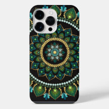 Green Mandala | handbemalt | Heilige Geometrie