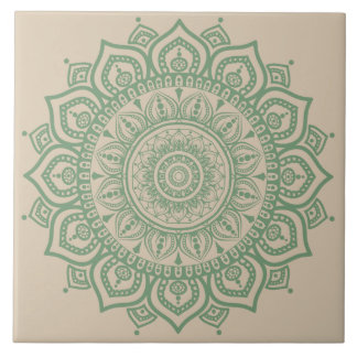 Green Mandala Keramik Tile Fliese
