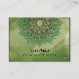 Green Mandala Lotus Meditation Holistischer Yoga Visitenkarte
