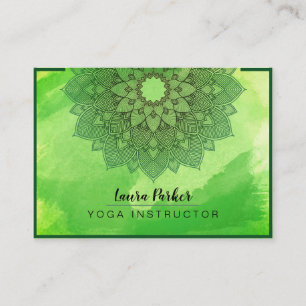 Green Mandala Lotus Meditation Holistischer Yoga Visitenkarte