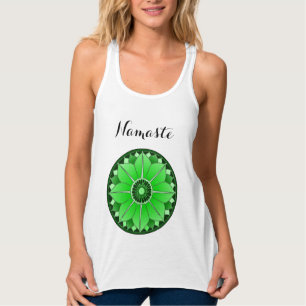 Green Mandala Lotus Yoga Namaste Typografie Custom Tank Top