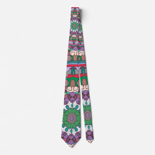 Green Mandala Neck Tie Krawatte (Vorderseite)