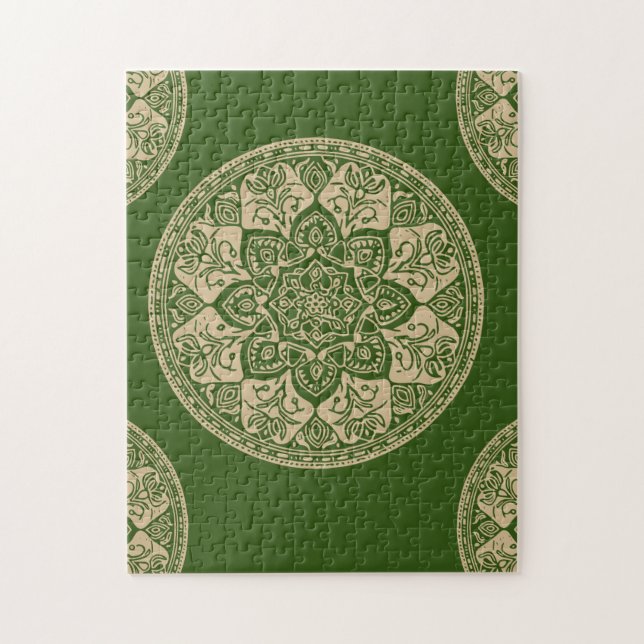 Green Mandala Puzzle für ein entspanntes Ambiente (Vertikal)