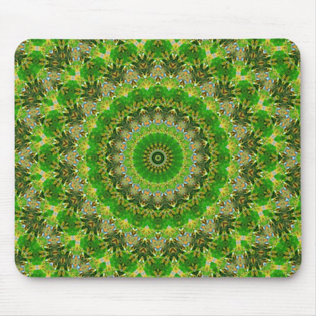 Green Mandala Wheel Mousepad (Vorne)
