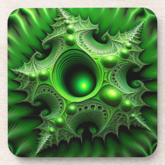 Green Mandelbrot Portal Getränkeuntersetzer