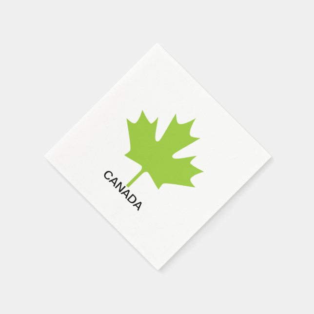 Green Maple Leaf Kanada Serviette (Ecke)