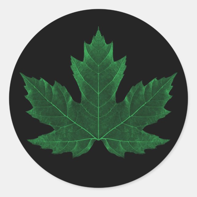 Green Maple Leaf Sticker (Vorderseite)