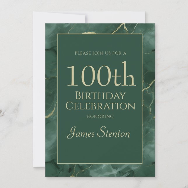 Green Marble 1000th Birthday Einladung (Vorderseite)