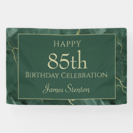 Green Marble 85th Birthday Banner