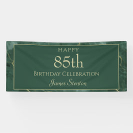 Green Marble 85th Birthday Banner