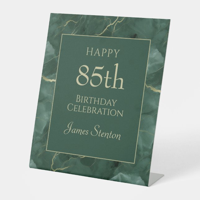 Green Marble 85th Birthday Sockelschild (Vorderseite)
