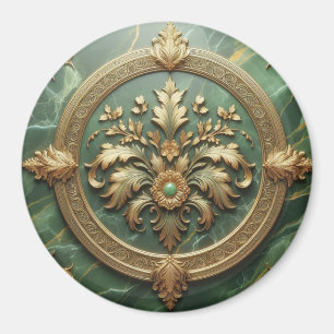 Green Marble Gold Trim Magnet