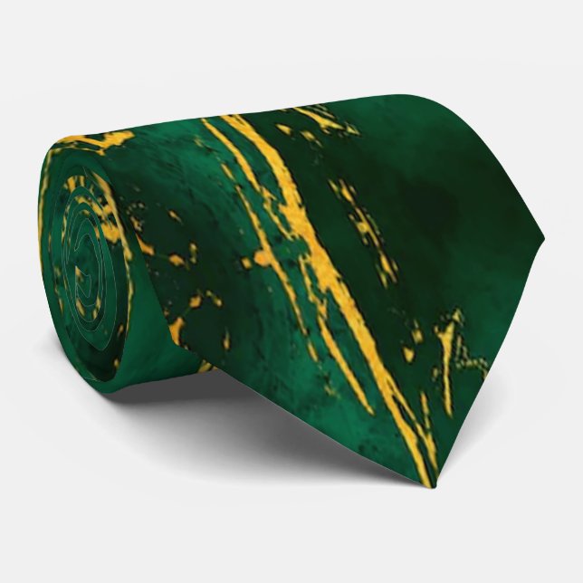 Green Marble Neck Tie Krawatte (Gerollt)