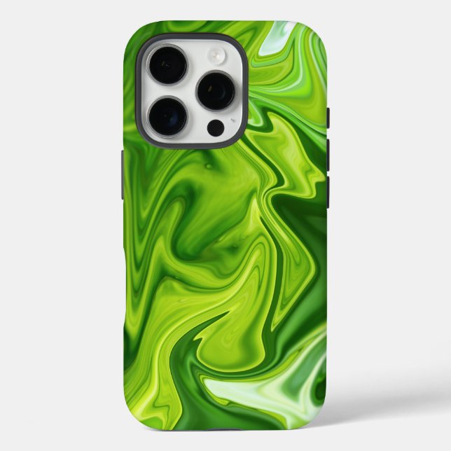 Green Marble Swirl Abstract Phone Case (Rückseite)