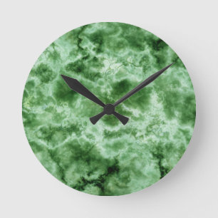 Green Marble Texture Runde Wanduhr