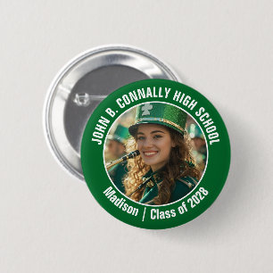 Green Marching Band Foto High School Brag Button