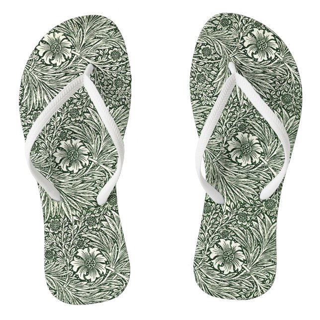 Green Marigold Elegance: Treten Sie ein in die Nat Flip Flops (Fußbett)