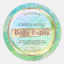 Green Marmor Bronze Gold Body Butter Labels Runder Aufkleber