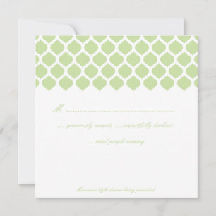 Green marokkanische Muster Wedding Party RSVP Card Einladung
