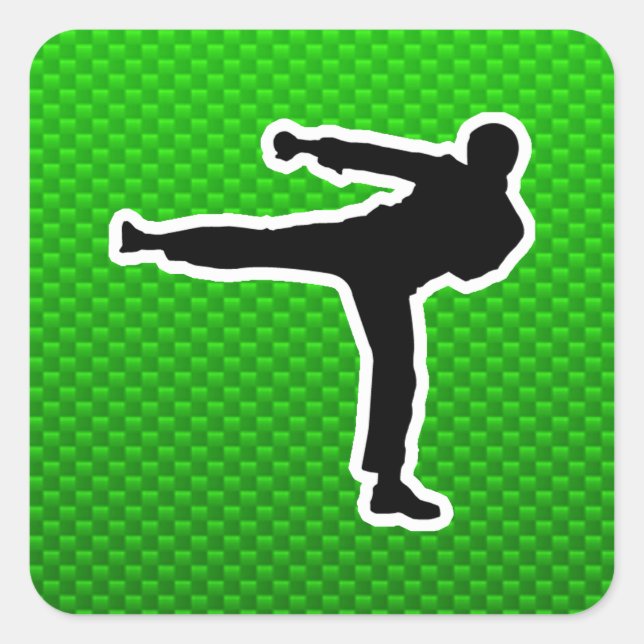 Green Martial Arts Quadratischer Aufkleber (Vorderseite)