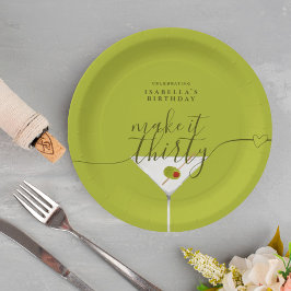 Green Martini macht es zum 30. Geburtstag Party Pappteller